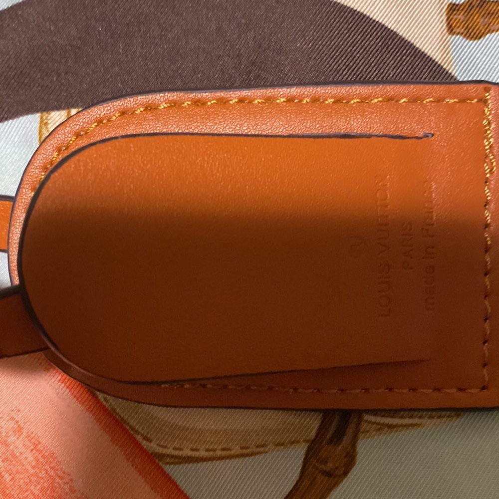 Luggage Bag Tag brown leather - Picture 2 of 3